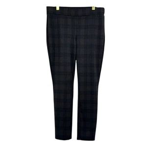 NYDJ 10 braun & marineblau kariert Ponte Strick Lift Tuck hohe Taille schmales Bein Hose - Bild 1 von 8