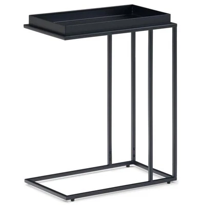 Simpli Home Garner Industrial 18 " Metal Tray Top C Side Table in Black - Image 1 of 4