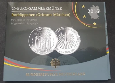 BRD 20 Euro 2016 Rotkäppchen (Grimms Märchen) Sp SP132140 - Bild 1 von 2