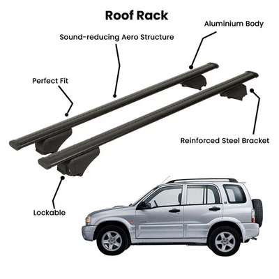 2 Pcs Black Cross Bars for  CHEVROLET TRACKER SUV 2006-2012 - Image 1 of 4