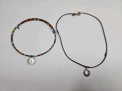 Lote de 2 collares colgantes circulares Silpada de plata de ley 925 #N1687 y #N1505 Foto 1 de 4