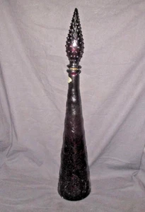 Vintage Rare GUIDE CRAFT EMPOLI AMYTHIST Italian 23" GENIE BOTTLE DECANTER - Picture 1 of 8