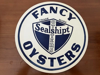 Etiqueta redonda de barril de papel Sealshipt Fancy Oysters - 15,5" de diámetro - sin usar Foto 1 de 4