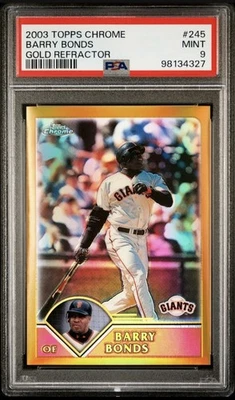 2003 Topps Chrome Barry Bonds #245 “Gold /449” PSA 9 - Image 1 of 2