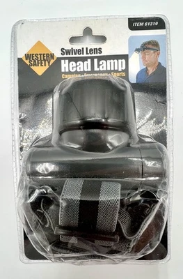 Lámpara principal con lente giratoria Western Safety (baterías incluidas) negra y gris sellada. Foto 1 de 4