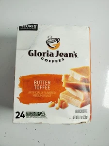 Gloria Jean's Butter Toffee, Keurig K-Cup Pods 24 Count - DMG Box - Exp 12/2026 - Picture 1 of 6