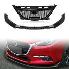 Front Upper Grille Honeycomb Grill Front Spoiler Lip For Mazda 3 Axela 2014-2016