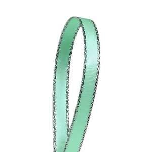 Mint Solid Color 3/8-Inch Silver Edge Ribbon, 50-Yards - Picture 1 of 1