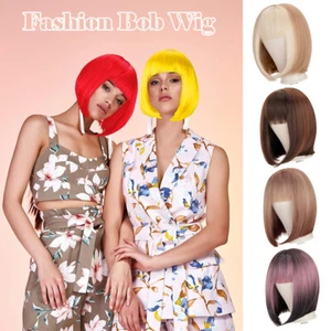 Women Short Bob Wigs Hair Straight Colorful Hair Wig Cosplay Daily Party Wig US - Picture 1 of 67