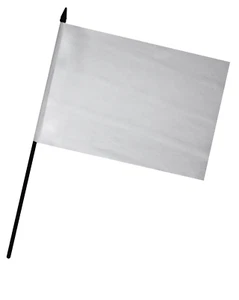 Plain White Hand Flag (9" x 6") - Picture 1 of 3