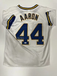 HANK AARON Signed Official Majestic Brewers Jersey AUTO - JSA - Picture 1 of 3