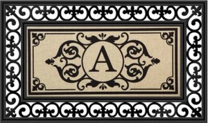 Tappetino e vassoio intercambiabile Sassafras Evergreen Cambridge Monogram Burlap, lettera A - Foto 1 di 7