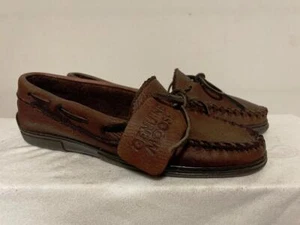 MINNETONKA MOCCASINS WOMEN'S GENUINE MOOSEHIDE LEATHER HARDSOLE 8.5  # 492 NEW - Picture 1 of 7