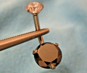 2.27ctw 100% NATURAL BLACK DIAMOND BELLY RING,DOUBLE,CERTIFICATE,FREE DIA TESTER - Picture 1 of 11