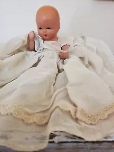 Vintage Bisque Miniature Baby Doll, Vintage Bisque Baby Doll, 3-1/4" Tall - Picture 1 of 8