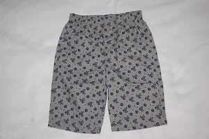 Boys Casual Shorts GRAY NAVY BLUE SKULLS CROSSBONES Elast Waist 2 Pockets M 8-10 - Picture 1 of 1