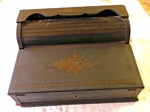 Antique 19thc. Very Rare Roll Top Travel Lap Desk / No Key - Picture 1 of 13