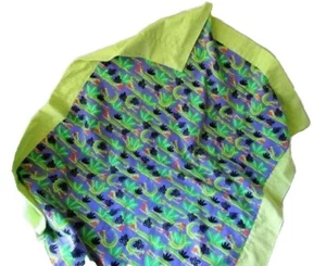 Flannel Blanket Toddler or Baby 36 X 45" Alligators Double Layered Handmade - Picture 1 of 8