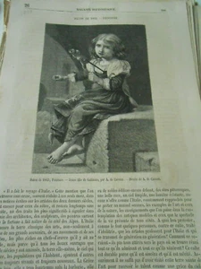 Une Jeunne fille de Galinaro 1863 Gravure Old Print - Picture 1 of 1