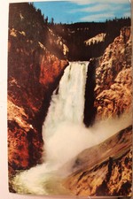 Yellowstone National Park Lower Great Falls Grand Canyon Postcard Old Vintage PC