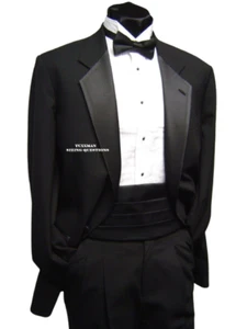Boys Real Tuxedo Coat Pants Bow Tie Light weight Wool TUXXMAN - Picture 1 of 3