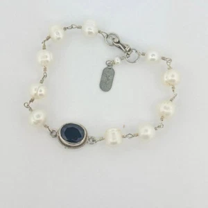 Nachlass Sterling Silber 925 Perlen Granat Armband Rubin Ann Tobar New Orleans 7" - Bild 1 von 11