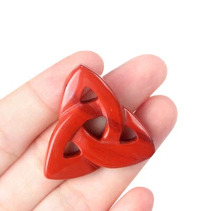 1pcs Natural Charming Red Jasper Stone Hollow Triangle Stone for DIY Jewelry - Picture 1 of 1