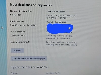 portatil Fujitsu A557 - Imagen 1 de 4