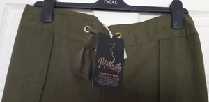 NEXT Maternity Trousers UK 8L Khaki Drawstring/Elastic Waist New With Tags - Picture 1 of 22