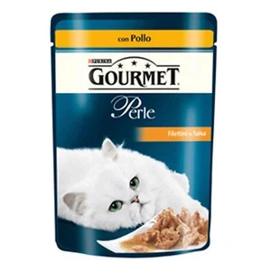 12 PURINA GOURMET LE PERLEN KATZENFUTTER HUHN 85gr FILETS SAUCE KNUSPRIG - Bild 1 von 1