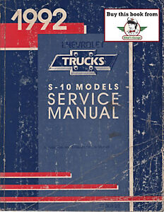 1992 Chevrolet S Serie S-10 Pickup Blazer Reparatur Service Werkstatthandbuch