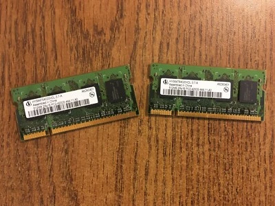 1GB (2 x 512MB) Infineon HYS64T64020HDL-3.7-A PC2-4200 DDR2 533MHz SODIMM Memory - Image 1 of 2