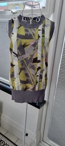 Next Ladies Woven Front Knitted Tank Top Grey UK 8 - Picture 1 of 6