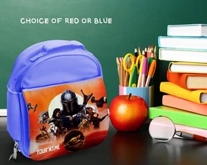 Mandalorian Lunch Bag Kids Personalised School Lunch Box Name Printed - Picture 1 of 3