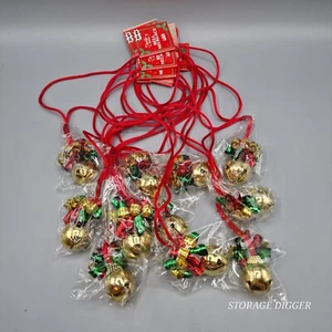 Vintage 1993 NCE Sleigh Jingle Bells Necklace Christmas Jewelry - Lot of 11 Pc - Picture 1 of 8