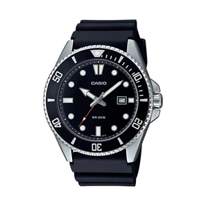 Nuovo Casio Duro MDV-107-1A1VEF quadrante e ghiera nera, sub 200mt - Foto 1 di 1