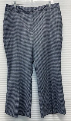 Worthington Trouser Pants Crop Flared Womens Size 16P Gray Blue Houndstooth NEW - Image 1 of 4