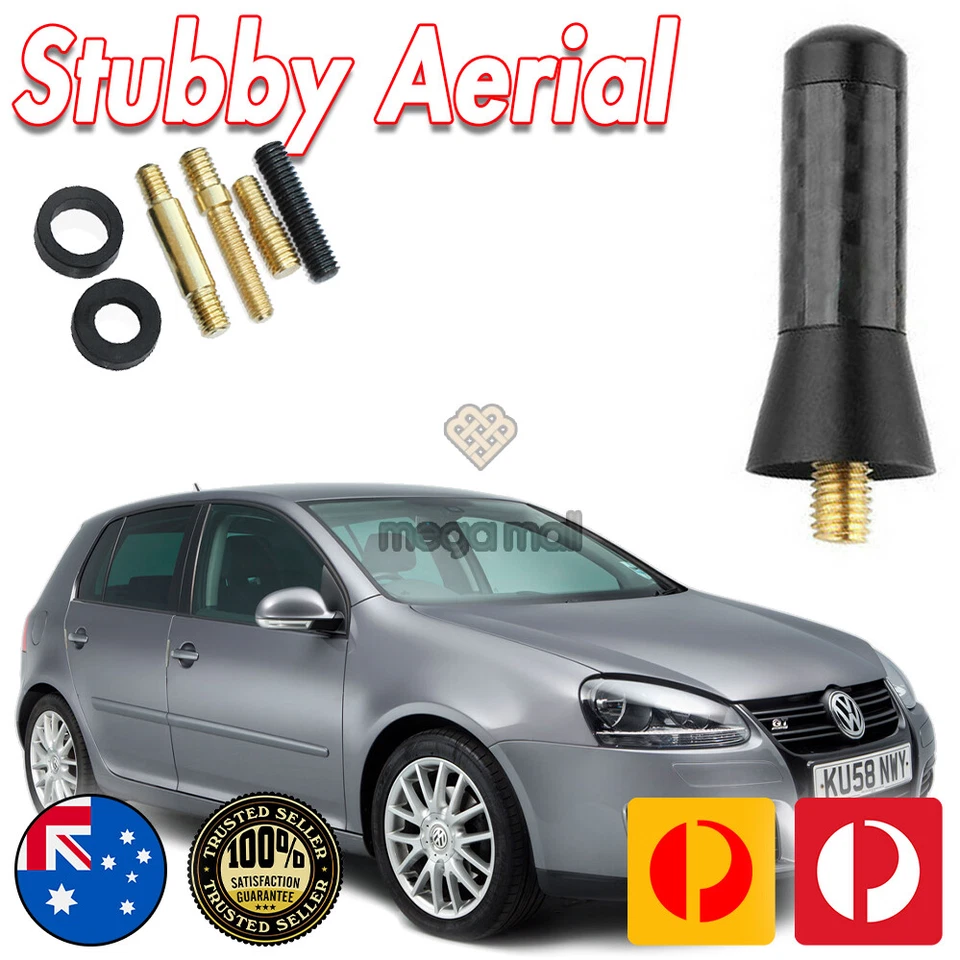 Antena aérea Stubby Bee Sting para Volkswagen VW MK4 MK5 R32 GOLF preta 3,5cm - Imagem 1 de 4