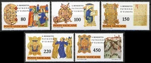 Vatican 1980, 1500th Birthday of St. Benedict of Nursia set MNH, Mi 759-63 - Picture 1 of 1