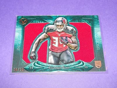 2014 Topps Valor CHARLES SIMS Jumbo Rookie Jersey/25 Tampa Bay BUCCANEERS - WVU - Image 1 of 2