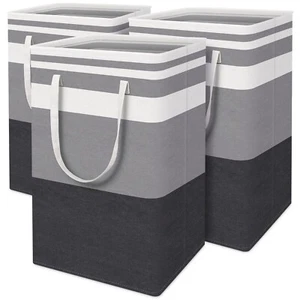3-Pack Laundry Basket, Collapsible &Waterproof Laundry Hamper, 75L Grey - Picture 1 of 5
