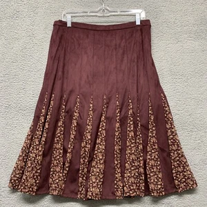 New York & Co Full Skirt Pleats Liner Stretch Size 10 Burgundy Heavy Weight NWT - Picture 1 of 10