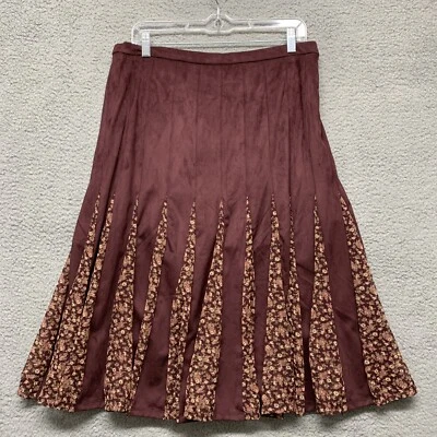 New York & Co Falda Completa Plisados Forro Elástico Talla 10 Borgoña Peso Pesado Nueva con Etiquetas Foto 1 de 4
