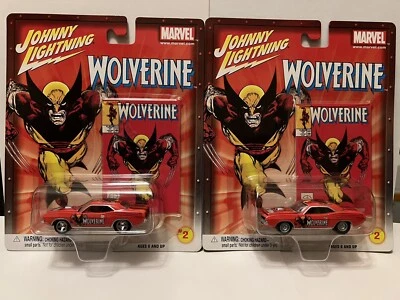 Johnny Lightning Marvel Series #2 Wolverine Lot Of 2 Plastic Wheels/ Real Riders - Image 1 of 4