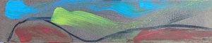 ABSTRACT LANDSCAPE ACRYLIC ON UNPRIMED BOARD NIGEL WATERS SIGNED ARTWORK - Picture 1 of 4