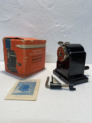 Alte Bleistiftspitzmaschine aus Bakalit Modell 120 FTE m. OVP und Beschreib. DDR - Bild 1 von 2