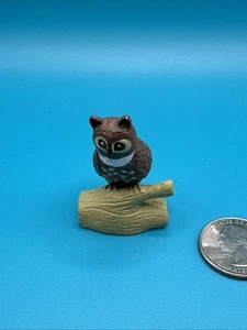 K&M Great Horned Owl Brown Spotted Night Creature Toy Mini Figure Bird Figurine - Picture 1 of 4