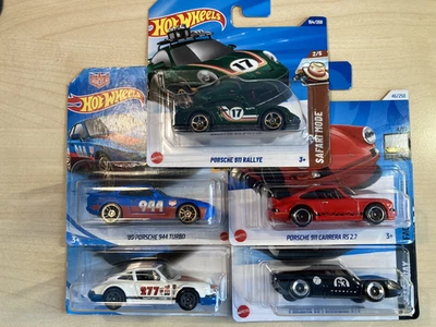 Pacote Hot Wheels novo x 5 clássico Porsche coleção 911 Carrera RS 944 904 - Imagem 1 de 4