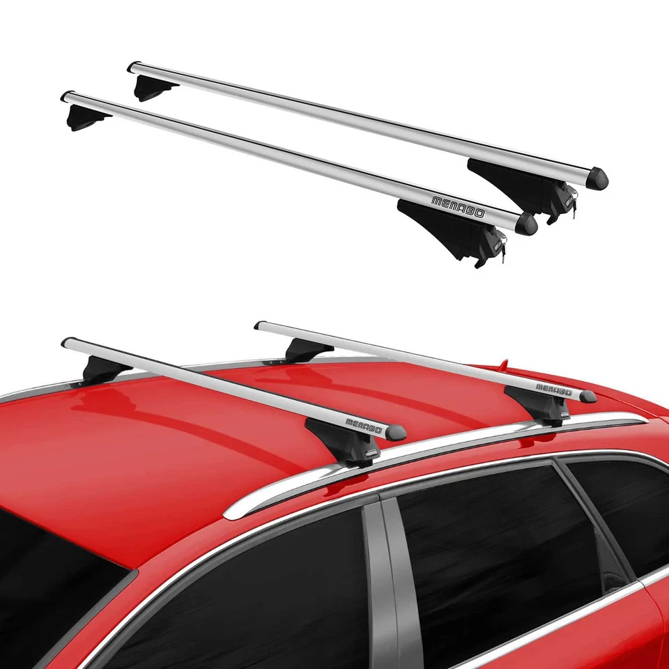 Top Roof Racks Cross Bars for Audi A4 Allroad 2006-2016 Alu Carrier Gray 2Pcs - Image 1 of 4