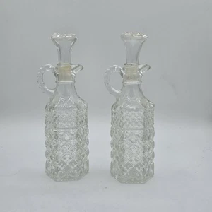 Vintage Wexford Oil & Vinegar Cruet Pair Bottles & Stoppers Anchor Hocking - Picture 1 of 11
